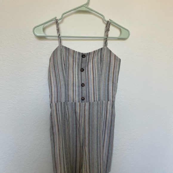 Lulus Essential Essence Blue Multi Striped Tie-Back Romper - XS - Picture 3 of 15
